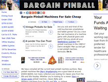 Tablet Screenshot of bargainpinballmachines.com